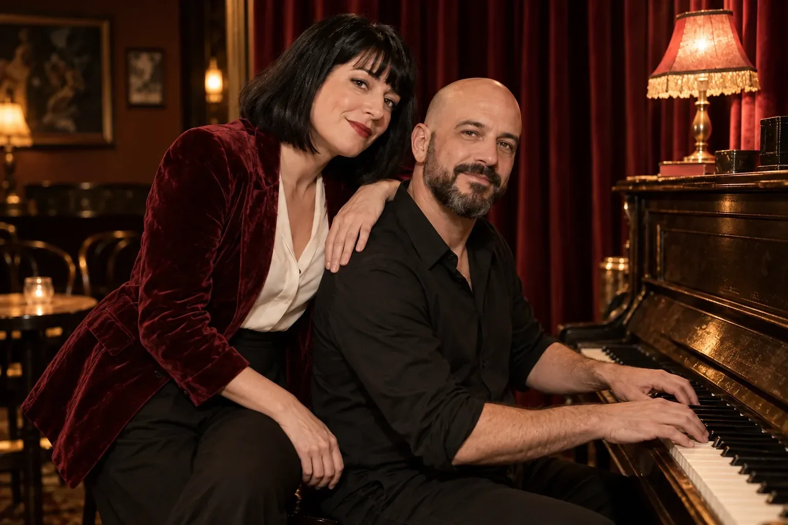 AI-generated fictional scene: An evening in velvet · Velvet Cabaret